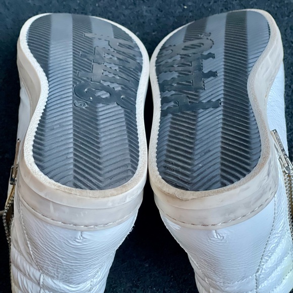 P448 high top white patent leather sneakers size (38) US SIZE 7.5 - 8 womens - Picture 11 of 14